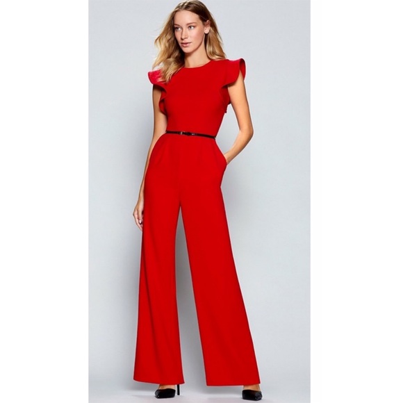red jumpsuit calvin klein
